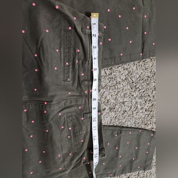 Boden Cropped Polka Dot Trouser Pants Green size 4 - Picture 4 of 12